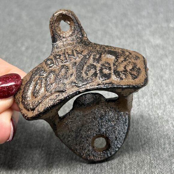 Coca-Cola Other - Coca Cola Cast Metal Wall Mount Bottle Opener Embossed Rustic Metal Decor